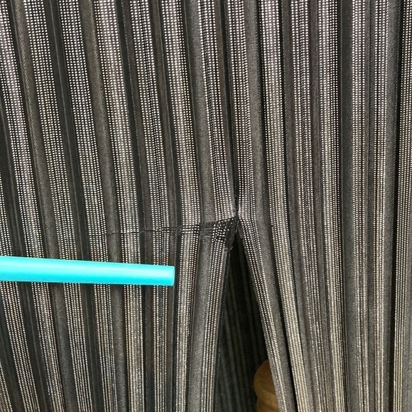 L’Agence Pleated Metallic Silver Black Satin Maxi Dress L Sexy Maximalist Disco - Picture 12 of 16